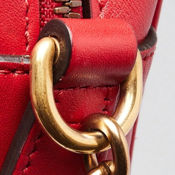 Gucci Red Quilted Leather Marmont Metalasse Small Camera Bag - Picture 5 of 12